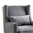 Furniture of America Franklin Fabric Wingback Nailhead Accent Chair in Gray