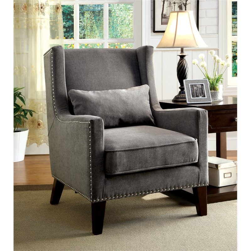 Furniture Of America Franklin Wingback Nailhead Trim Accent Chair