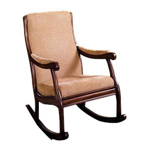 furniture of america rivers traditional wood padded rocking chair in antique oak