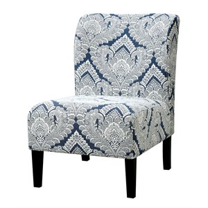 Furniture of America Sindy II Fabric Accent Chair in Blue