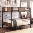 Furniture of America Baron Metal Full over Full Bunk Bed in Black