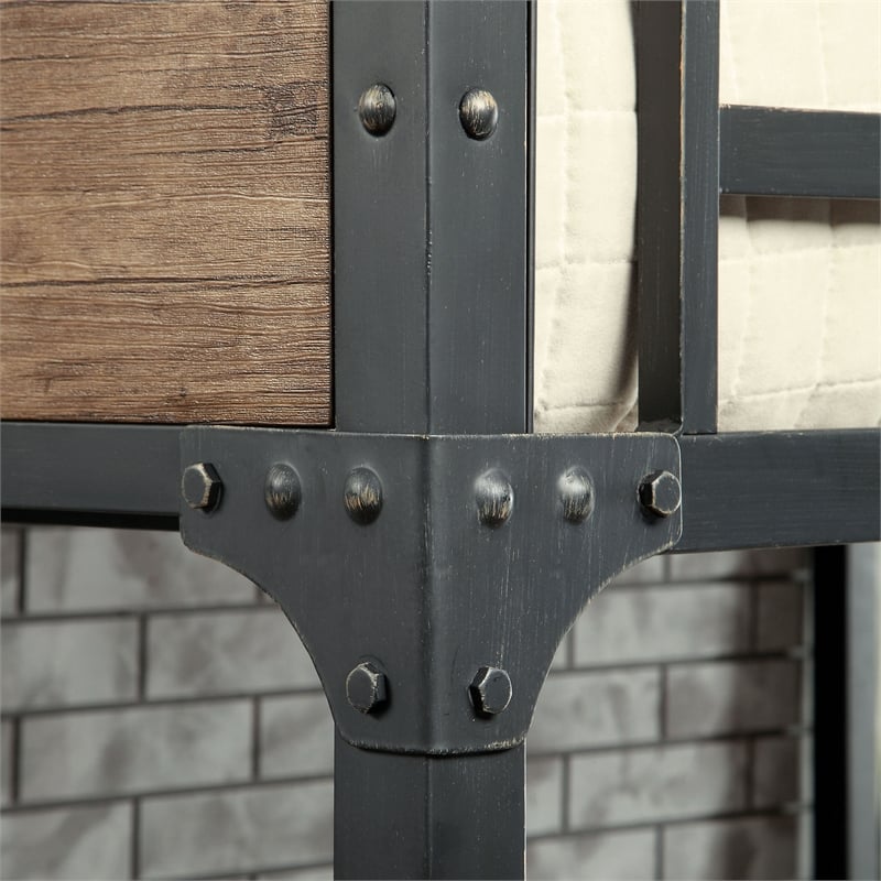 Furniture of America Baron Metal Full over Full Bunk Bed in Black