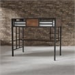 Furniture of America Baron Metal Twin over Workstation Bunk Bed in Black
