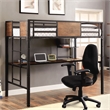 Furniture of America Baron Metal Twin over Workstation Bunk Bed in Black