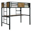 Furniture of America Baron Metal Twin over Workstation Bunk Bed in Black