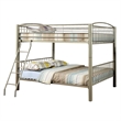 Furniture of America Lohani Metal Full over Full Bunk Bed in Metallic Gold
