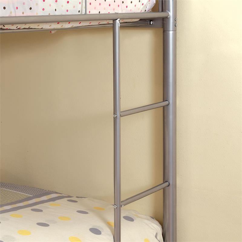 Furniture of America Lohani Metal Twin over Twin Bunk Bed in Metallic Gold