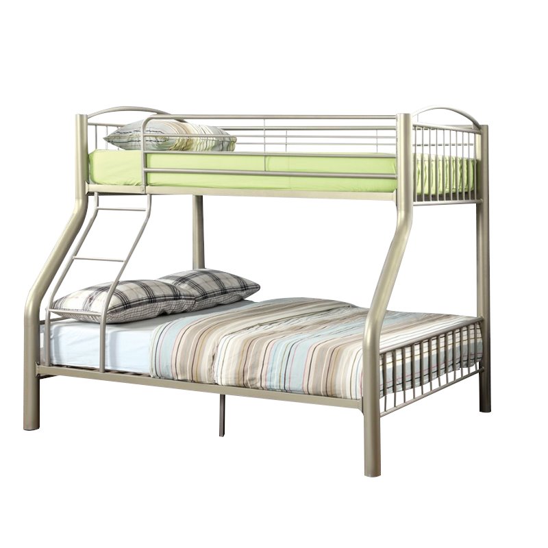 Metal Twin-Full Bunk Bed, Gold