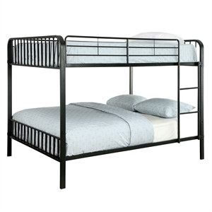 furniture of america ciera contemporary metal bunk bed in black