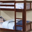 Furniture of America Edith Wood Twin over Twin Bunk Bed in Dark Walnut