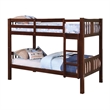 Furniture of America Edith Wood Twin over Twin Bunk Bed in Dark Walnut