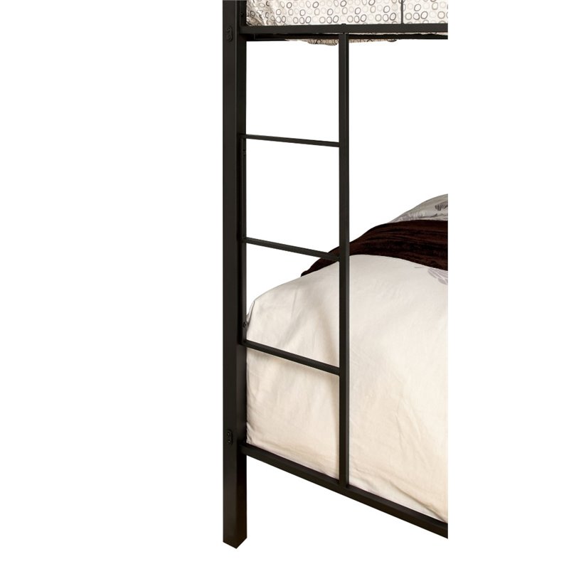 Furniture Of America Rivell Metal Twin, Black Bunk Bed Twin Over Queen