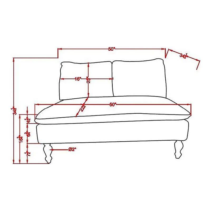 Furniture of America Maggie Fabric Upholstered Loveseat Bench in Red