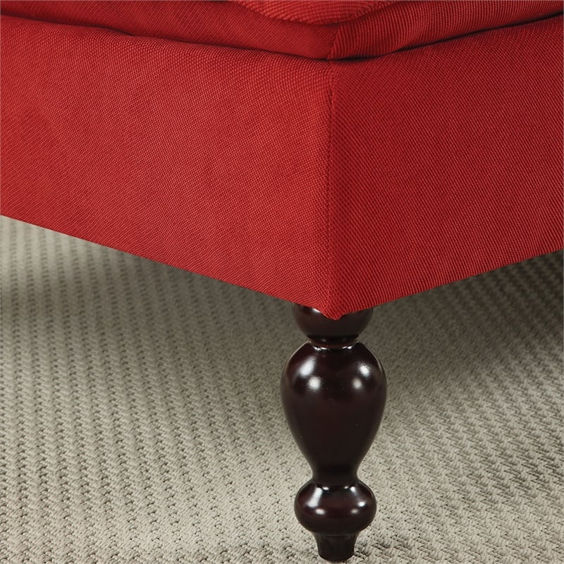 Furniture of America Maggie Fabric Upholstered Loveseat Bench in Red