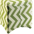 Furniture of America Calta Fabric Upholstered Cube Ottoman in Chevron Green