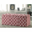 Furniture of America Haas Contemporary Fabric Storage Ottoman in Red