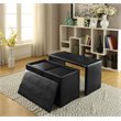 Furniture of America Drester Faux Leather Bench and Ottoman Set in Dark Brown