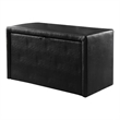Furniture of America Drester Faux Leather Bench and Ottoman Set in Dark Brown