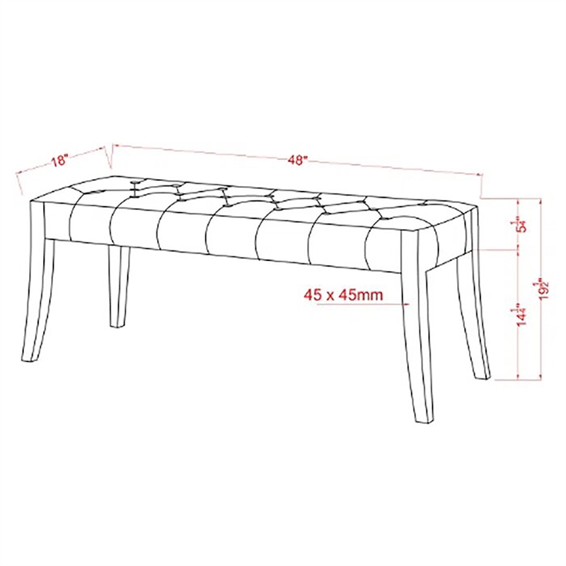 Furniture of America Dianne Contemporary Fabric Tufted Bench in Brown