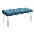 Furniture of America Eliza Contemporary Fabric Bench with Acrylic Legs in Blue