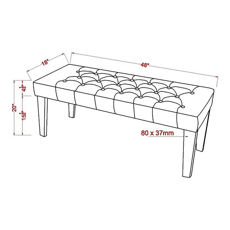Furniture of America Eliza Contemporary Fabric Bench with Acrylic Legs in Blue