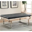 Furniture of America Jaxi Contemporary Faux Leather Tufted Bench in Black