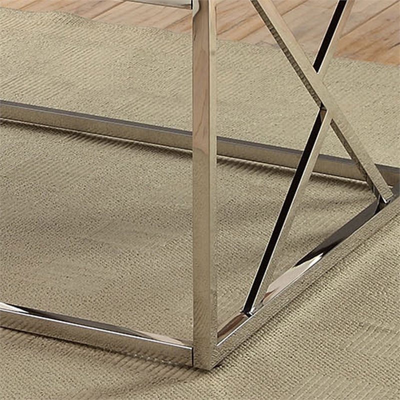 Furniture of America Motto Contemporary Faux Leather Tufted Bench in Black