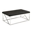 Furniture of America Motto Contemporary Faux Leather Tufted Bench in Black