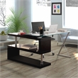 Furniture of America Fiora Modern Metal Swivel Writing Desk in Black