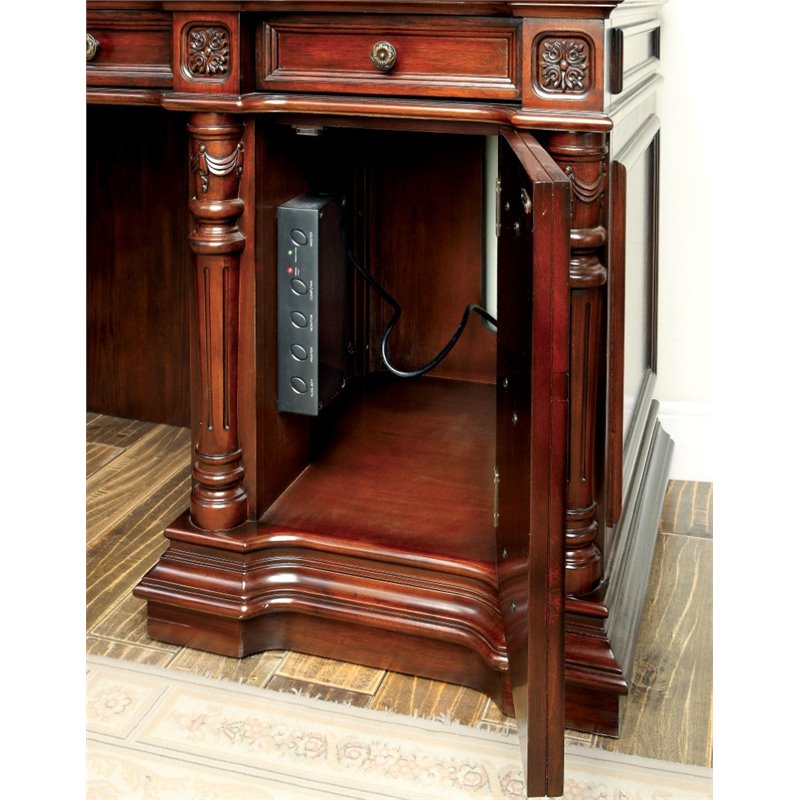 Furniture Of America Langton Traditional Executive Desk In Cherry Furniture Of America Langton Traditional Executive Desk In Cherry