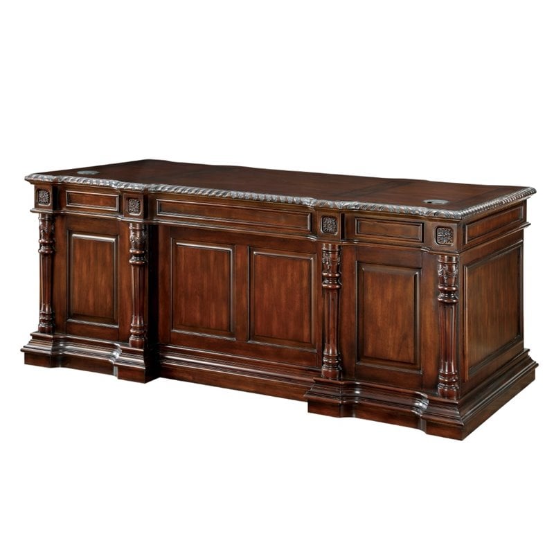 Furniture Of America Langton Traditional Executive Desk In Cherry Furniture Of America Langton Traditional Executive Desk In Cherry