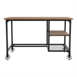 Furniture of America Amtex Metal Computer Desk with Casters in Antique Black
