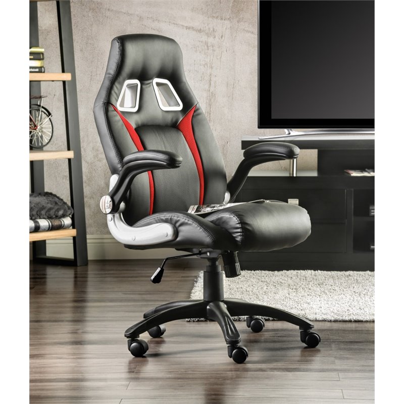 Furniture of America Trevor Faux Leather Adjustable Office Chair - Thumbnail 3
