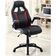 Furniture of America Trevor Faux Leather Adjustable Office Chair in Black