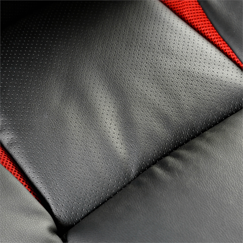 Furniture of America Trevor Faux Leather Adjustable Office Chair in Black