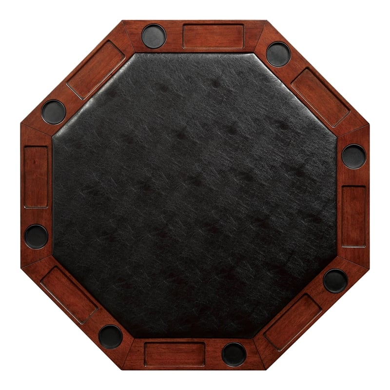 Furniture of America Deaton Traditional Wood Octagon Gaming Table in Cherry