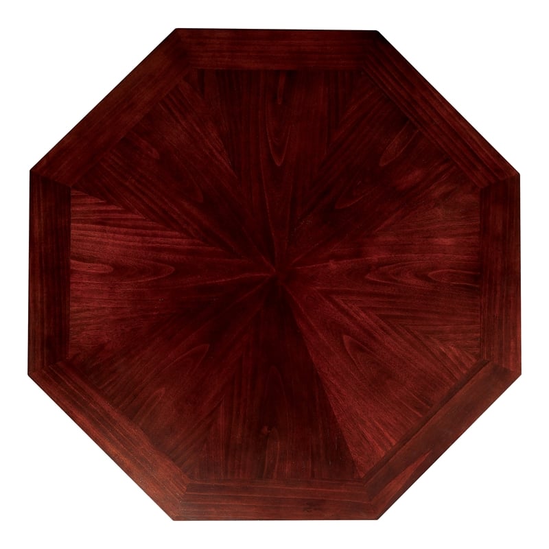 Furniture of America Deaton Traditional Wood Octagon Gaming Table in Cherry