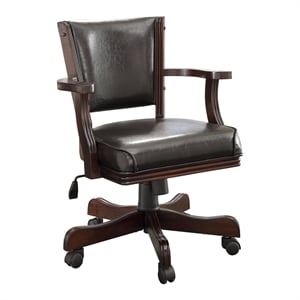 Furniture of America Matlock Traditional Wood Adjustable Gaming Chair in Cherry