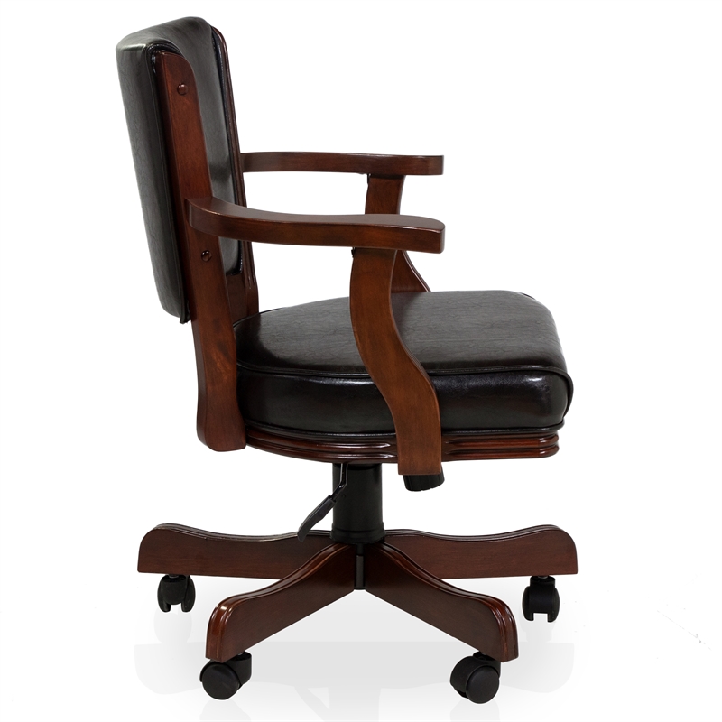 Furniture of America Matlock Traditional Wood Adjustable Gaming Chair in Cherry