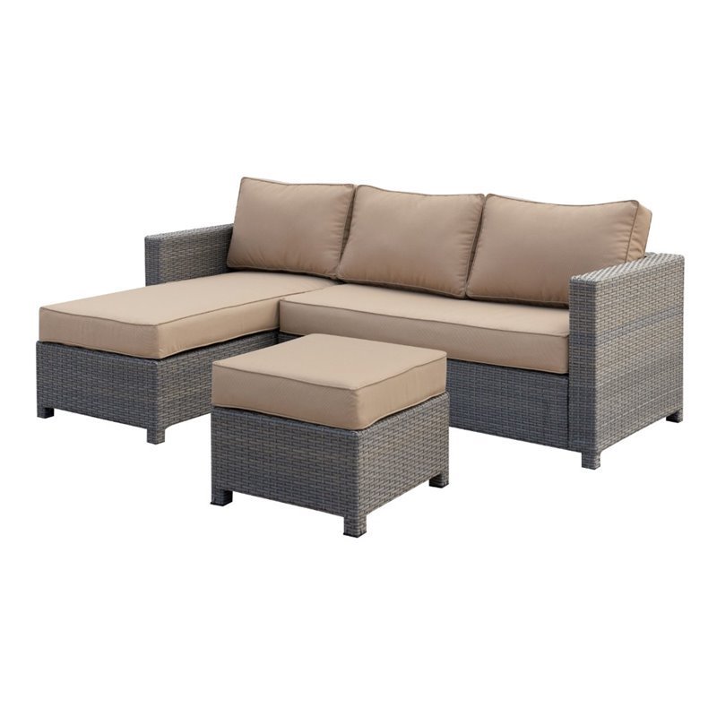Furniture Of America Wiley 3 Piece Patio Wicker Sectional In Gray Furniture Of America Wiley 3 Piece Patio Wicker Sectional In Gray Idf Os1830