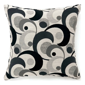 Furniture of America Sperella Fabric 18&quot Throw Pillow in Black (Set of 2)
