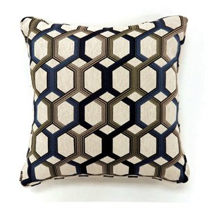 furniture of america janner contemporary square polyester throw pillow in blue (set of 2)
