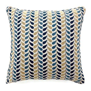 furniture of america orlandi square polyester throw pillow in blue and yellow (set of 2)