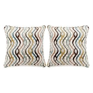 furniture of america mickel transitional square polyester multicolored throw pillow (set of 2)