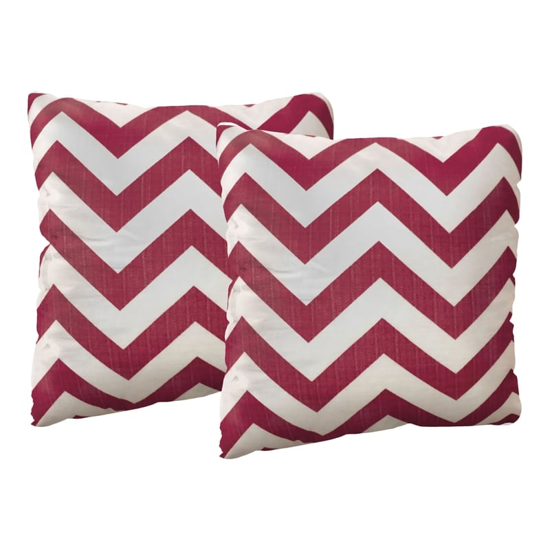 Furniture of America Dina Fabric Small Throw Pillow in Red Chevron (Set of 2)