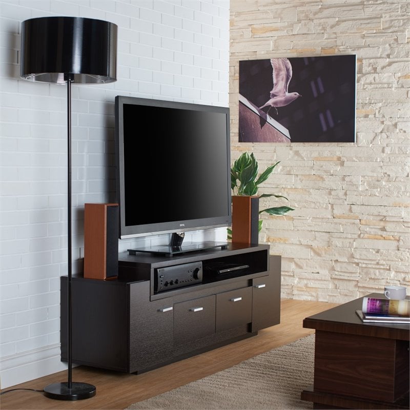 Furniture Of America Santex Wooden 60 Inch Tv Stand In Cappuccino