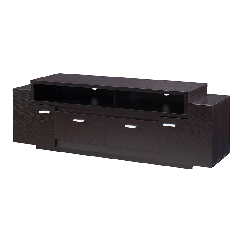 Furniture of America Santex Contemporary Wood 60-Inch TV Stand in Cappuccino