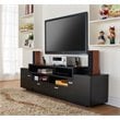 Furniture of America Braswell Wood Multi-Storage 72-Inch TV Stand in Black