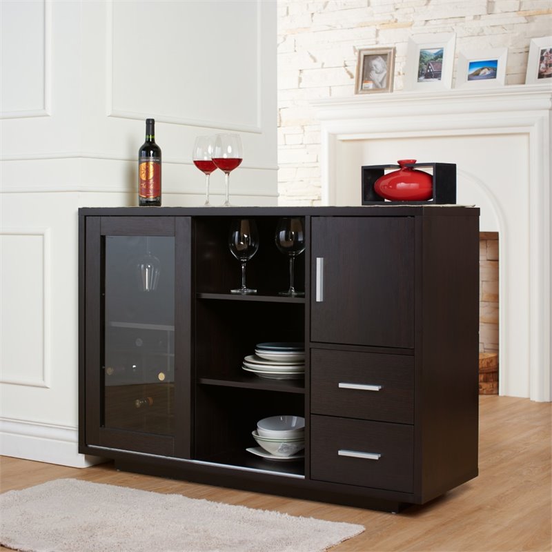 Furniture of America Crestview Contemporary Buffet Sideboard Cappuccino