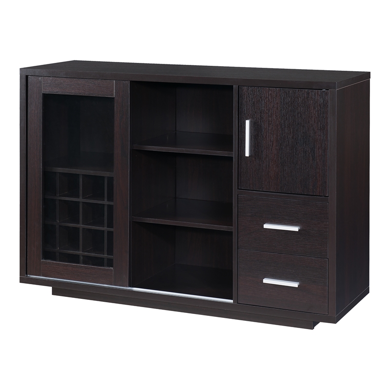 Furniture of America Payton Contemporary Wood Multi-Storage Buffet in Cappuccino